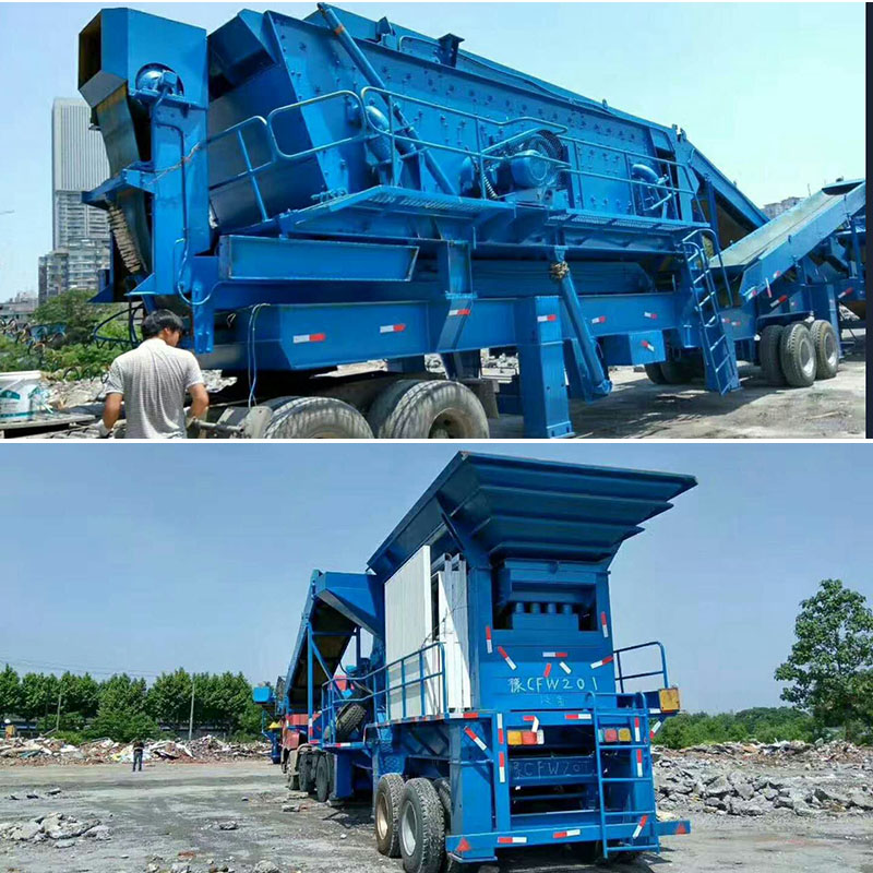 遂平環(huán)保輪胎式碎石破碎設(shè)備 750mm大石塊