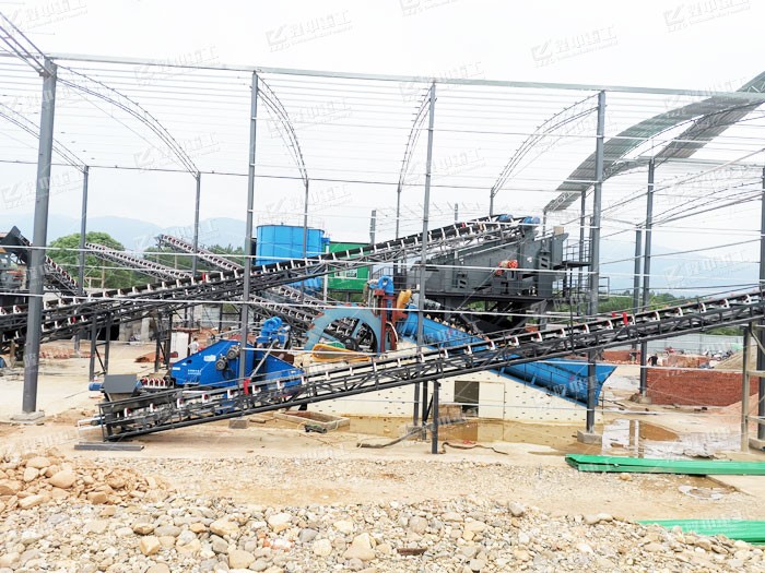 河卵石洗沙設(shè)備 洗砂生產(chǎn)線泥沙脫水流程