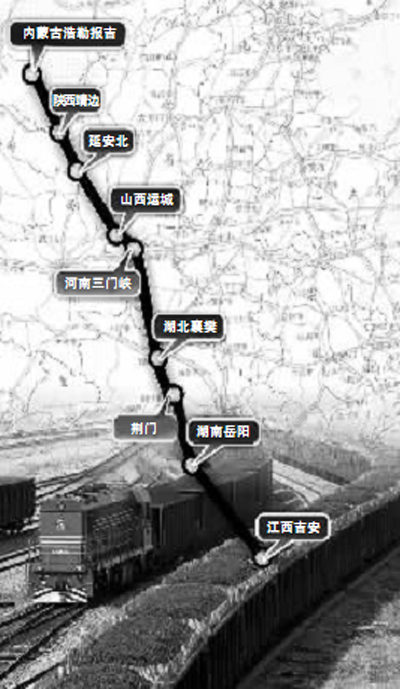 北煤南運(yùn)鐵路路線圖