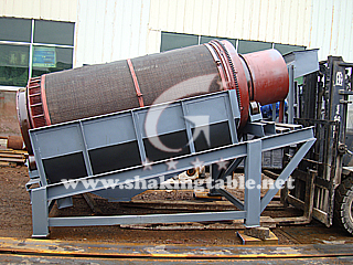 上圖為贛東礦機廠自行設計、制造的滾筒篩（國內獨家生產）