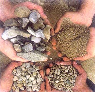 破碎機(jī)生產(chǎn)線生產(chǎn)出來的各種規(guī)格的砂石骨料