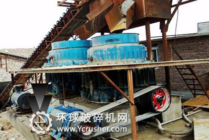 花崗巖碎石生產(chǎn)線中的圓錐破碎機設備