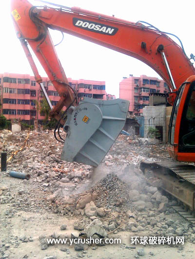 安徽驚天液壓新型破拆屬具&mdash;&ldquo;破碎鏟斗&rdquo;研制成功