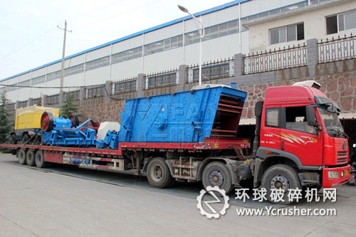 鄭州一帆PE500&times;750鄂式破碎機(jī)和YK1545圓振動(dòng)篩正式發(fā)往上海