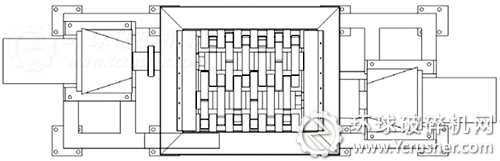 剪切式垃圾破碎機(jī)雙電動(dòng)機(jī)驅(qū)動(dòng)