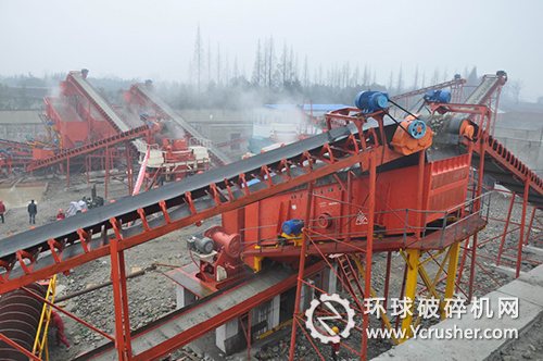 溫江砂場上的成套生產線