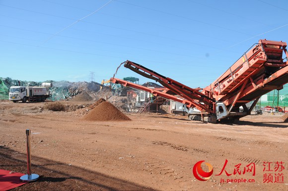 常州武進(jìn)區(qū)的一處建筑垃圾移動處置場